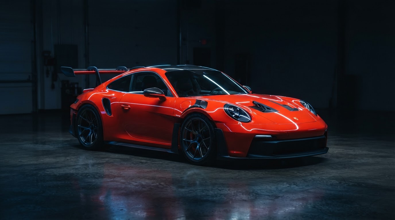 Red Porsche performance vehicle