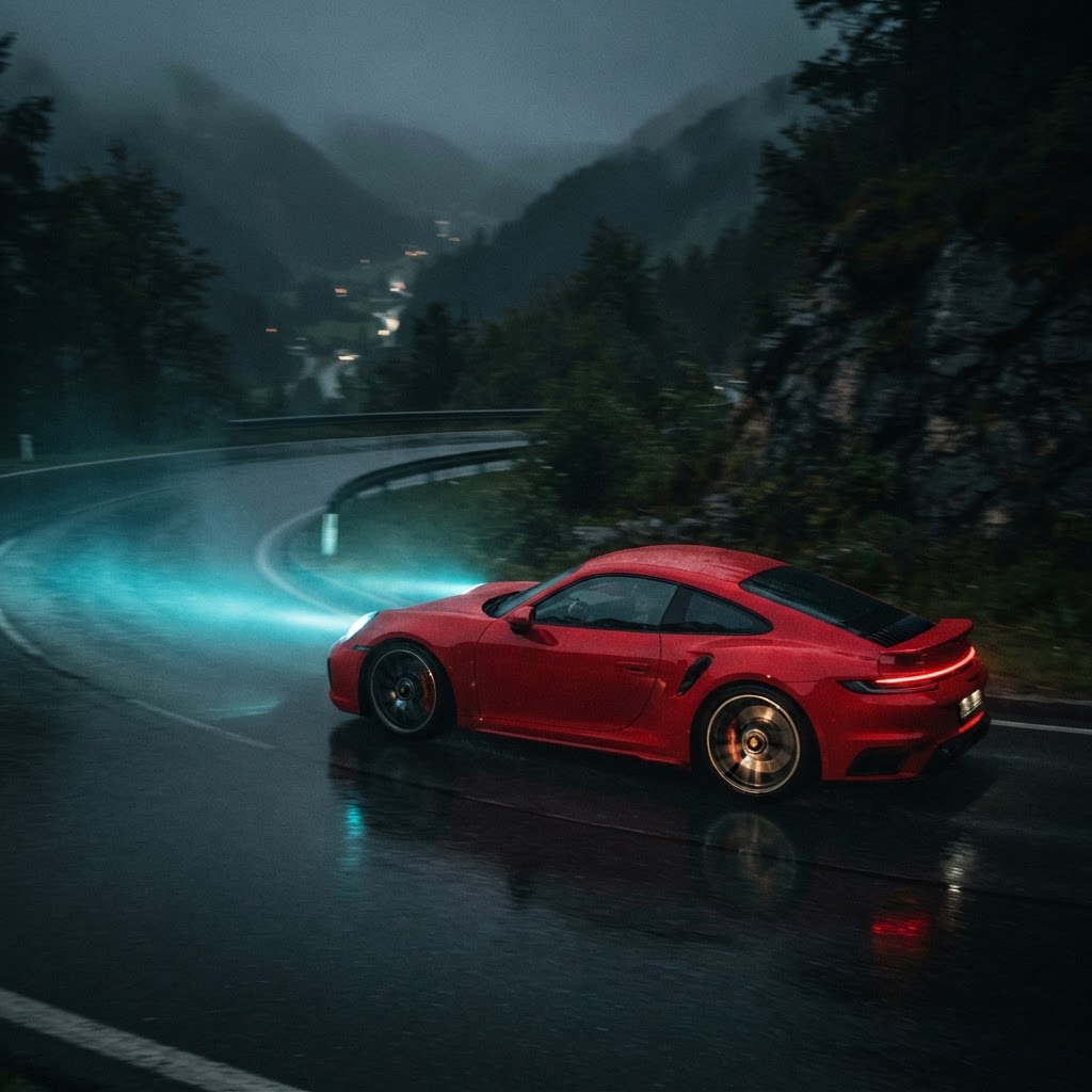 Porsche with advanced matrix lighting
